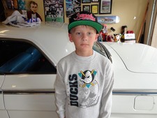 Vtg 90's Anaheim Mighty Ducks NHL Hockey Crew Sweatshirt Kids Youth Size L 14/16