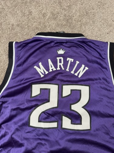Kids Jersey Reebok KEVIN MARTIN #23 SACRAMENTO KINGS Purple, Size 14-16 - Picture 5 of 9