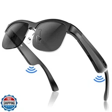 GAXABI Smart Glasses, Polarized Bluetooth Sunglasses, Built-in Mic and Speake