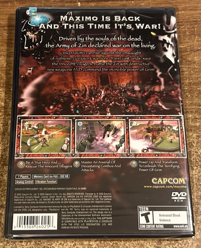 PLAYSTATION 2 - MAXIMO: ARMY OF ZIN Game COMPLETE New SEALED CapCom PS2 - Image 2 of 4