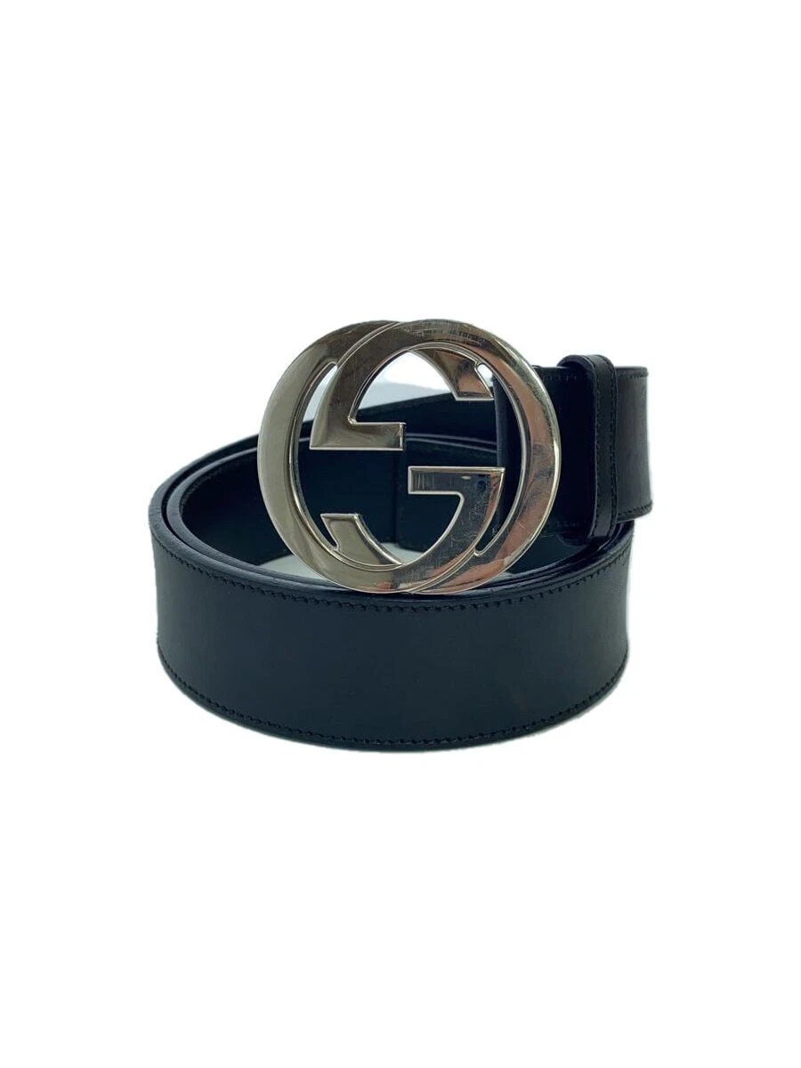 Ceinture GUCCI cuir noir uni homme 114984 Occasion