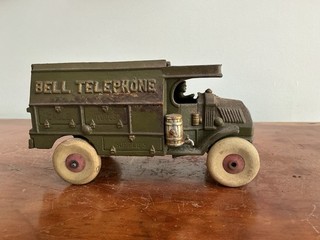Hubley Cast Iron Bell Telephone Truck 1930s