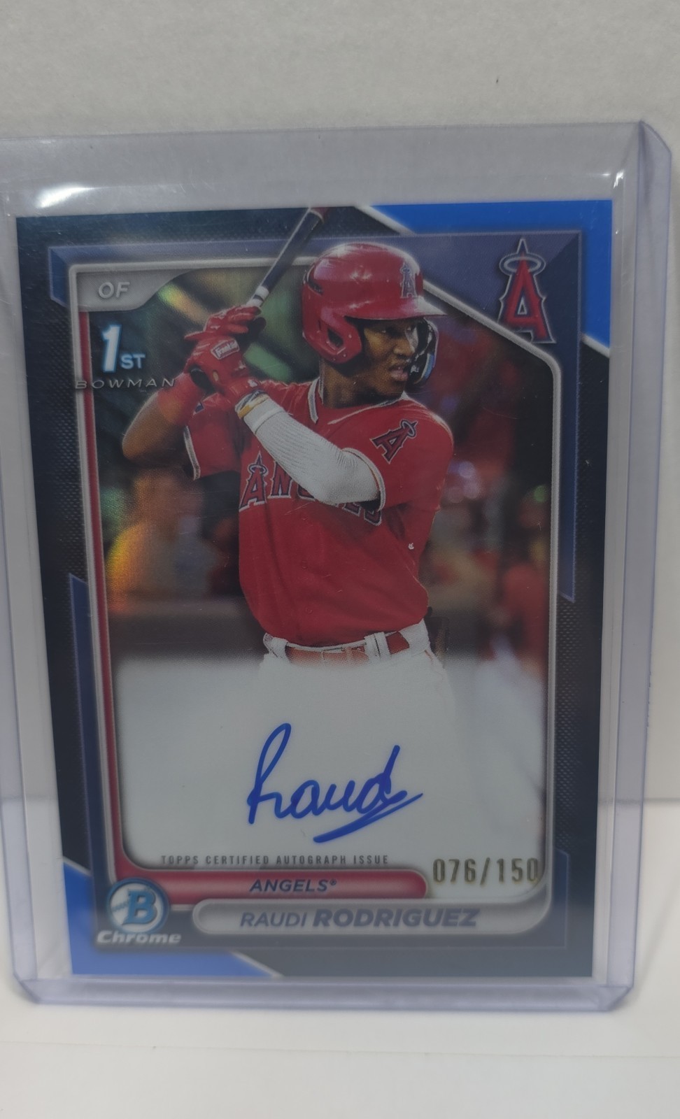 2024 Bowman Chrome Auto Raudi Rodriguez #CPA-RR Blue Refractor /150 (AU, RC)