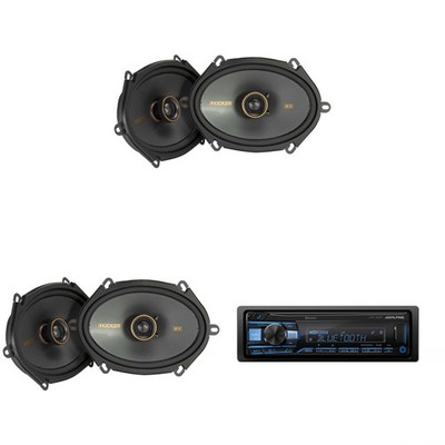 Alpine UTE-83BT Bluetooth Receiver & Kicker (2 Pair) KSC 5x7'' / 6x8'' Speakers