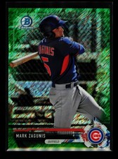 2017 Bowman Chrome Prospects Green Refractor Shimmer # Mark Zagunis 18/99