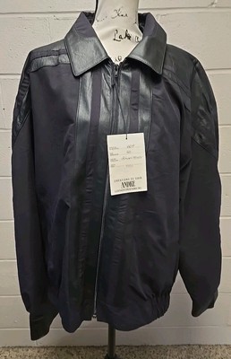 Creations De Cuir Andre Leather Garments Vintage Black Coat Size 42 Men s #669 