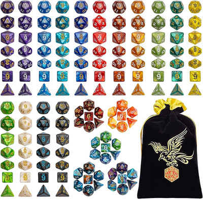 DND Dice Set - 20x7 (140 Pieces) Polyhedral Dice, 20 Colors D&D Dice for Dungeon