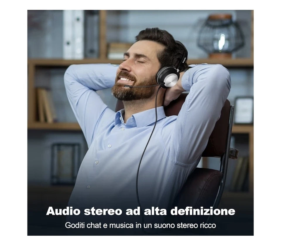 USB Cuffie con Microfono per PC Voistek - Immagine 4 di 4