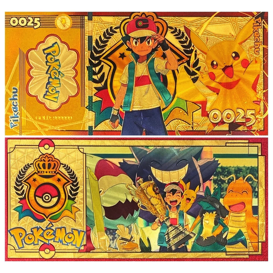 20 pcs Lot - Pokemon Banknote - 24k Gold Foil Banknote - Pokemon Collectible - Image 3 of 4