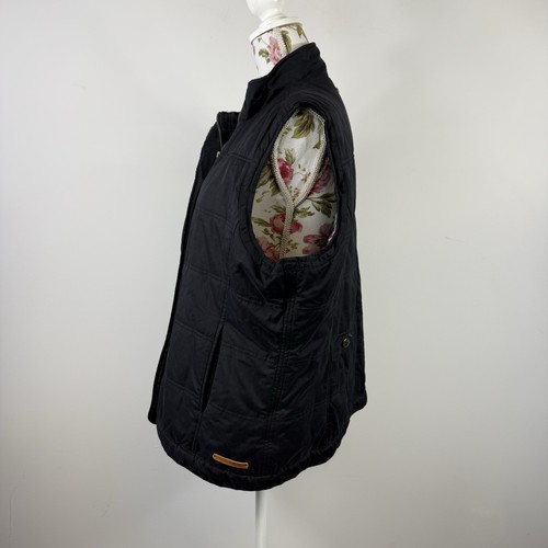 RB Sellars women's vest Bermagui black padded check lining pockets snaps Size 18 - Picture 4 of 16