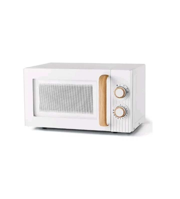 White wood Scandi 17L 700W Manual Microwave | 6 Settings & Defrost Function