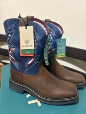 Ariat Kids Workhog XT VentTEK Bolt Brown Leather Size 1 Brand New