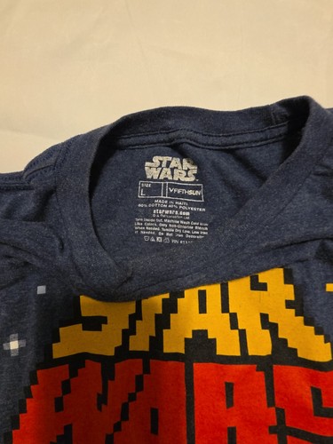 Star Wars Pixelated Vader Troopers T-Shirt, Men's Large, Gray-Blue - Pre-Owned - Picture 2 of 3