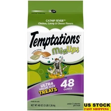 Mixups Chicken Catnip Cheese Dental Treats Cats Crunchy Soft Snack 48oz New