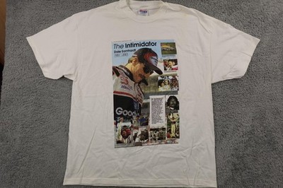 Vintage Dale Earnhardt Shirt Mens XL White NASCAR Auto Racing The Intimidator