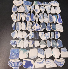 Genuine Surf Tumbled sea glass from japan pottery tile