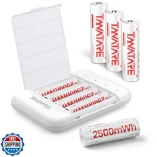 Tanatare Rechargeable aa Batteries, 2500mWh Lithium aa Rechargeab
