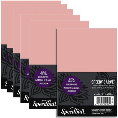 Speedball Speedy-Carve Premium Printmaking Blocks - 4'' x 6'' x 6'', Pink