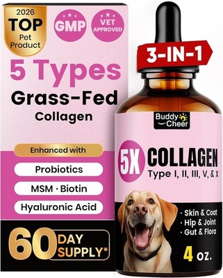 Premium Collagen for Dogs & Cats   5 Types of Grass-Fed Collagen (I, II, III, V