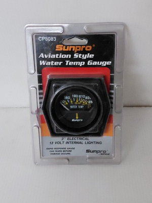 #ad Sunpro 2quot; Electrical Water Temp Gauge Black Black Bezel Cockpit Series OS $19.99