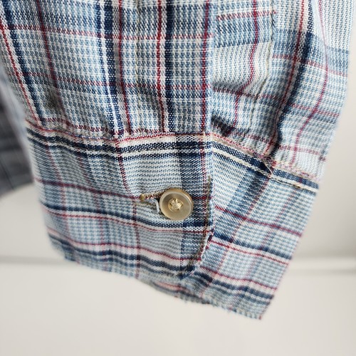 Big Mac Shirt Mens Large Blue Multi Plaid Vintage L/S Button Up - Picture 5 of 5
