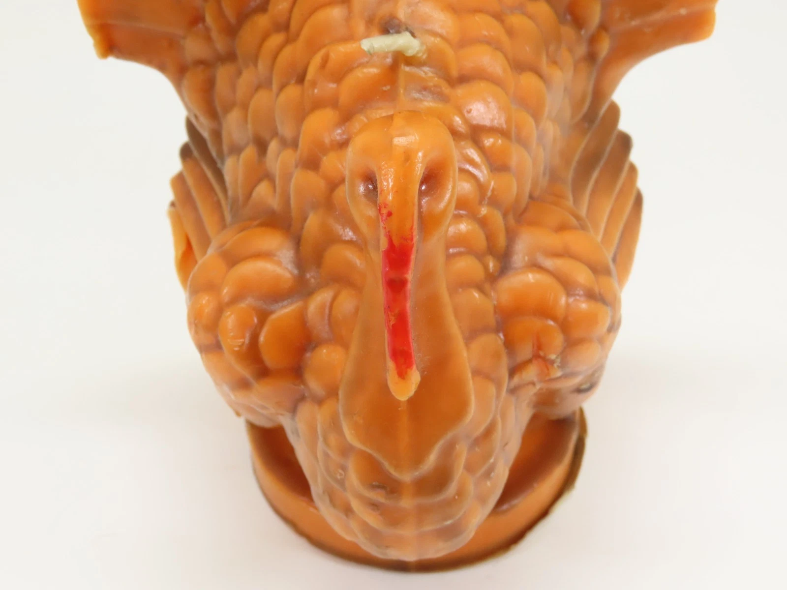 Gurley Turkey Wax Candle Thanksgiving Figurine Orange Vintage Large  6.5"H D2719 image 7