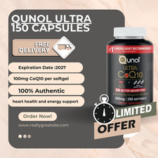 Qunol Ultra CoQ10 100mg 150 Softgels Heart Supplement New Sealed/Free Shiping