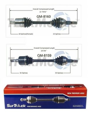 For Buick Rendevous Pontiac Aztek FWD Pair of 2 Front CV Axle Shafts SurTrack