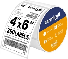 4"X6" Direct Thermal Shipping Label Stickers, 350 Labels/Roll Perforated, Compat