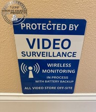 VIDEO SURVEILANCE sign, 7" X 10" all aluminum, alarm system sign, camera in use