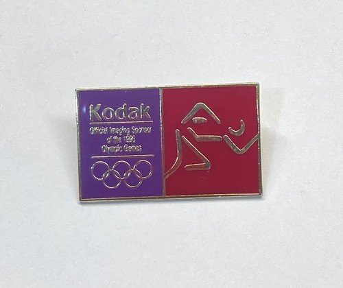 Vintage Atlanta Olympic Games Enamel Pin Kodak Sponsor Running Sprint Runner - Picture 5 of 5