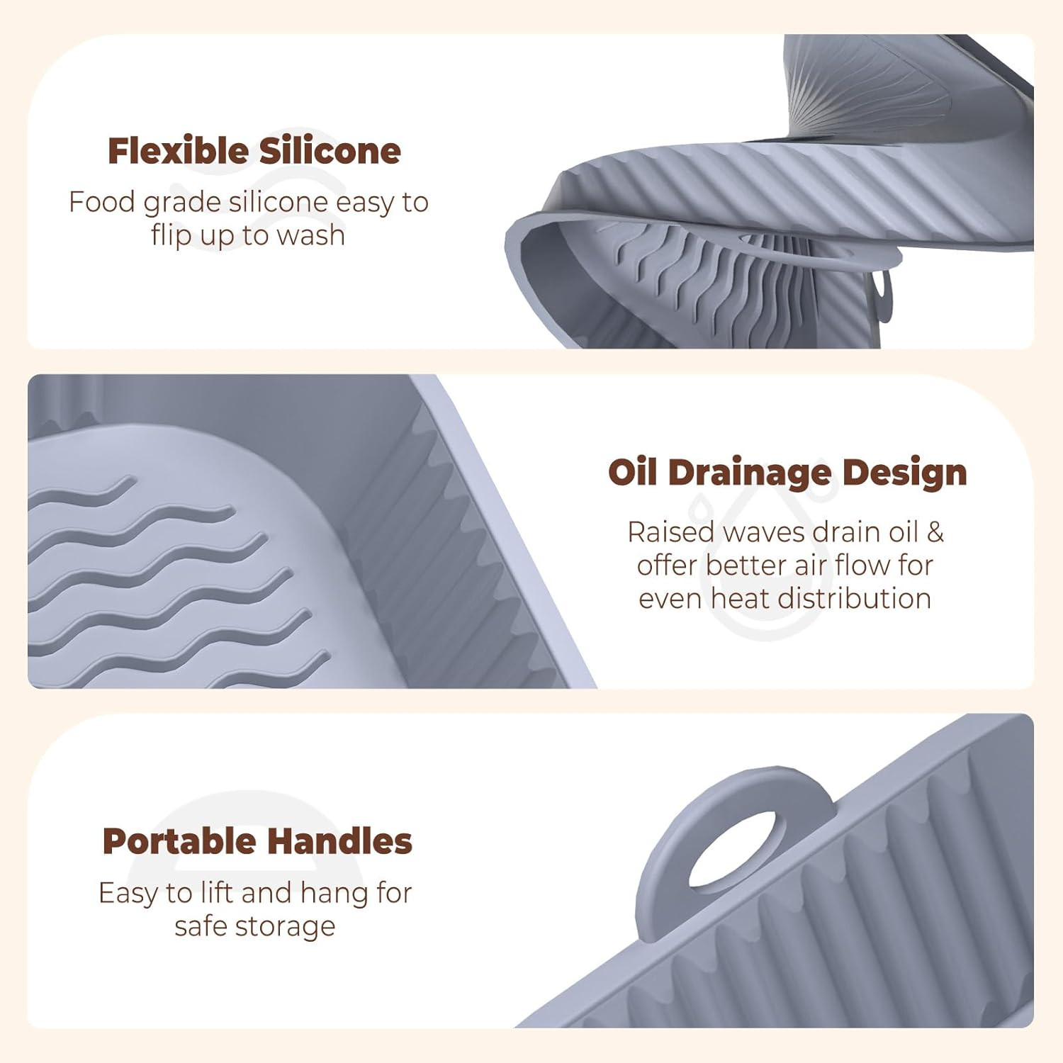 2x Teglie Silicone per Friggitrice ad Aria 5-8L - Resistenti e Pro - 4