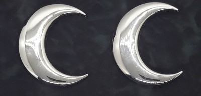Large Crescent Moon Concho / Conchos 2''X 2 3/8'' Two Count - Chrome - Fantasy
