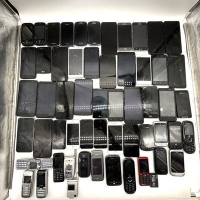 Lot of 50+ Mixed Cell Phones iPhone Samsung LG Nokia HTC AS-IS For Parts Repair