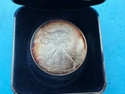 2008 American Silver Eagle - Toning with velvet display box  !