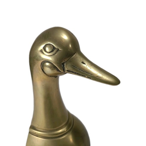 Vintage Brass Mallard Duck Head Bookend Doorstop Paperweight Solid Leonard MCM - Picture 6 of 9
