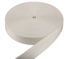 Country Brook Design 1 1/4 Inch White Polyester Webbing Closeout, 50 Yards