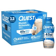 HIGH PROTEIN SHAKES MILKSHAKE DRINKS VANILLA QUEST NUTRITION SHAKE 45G 14oz 12PK