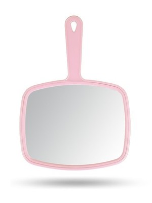 Hand Mirror Salon Barber Hairdressing Handheld Mirror with Handle (Square Pin...
