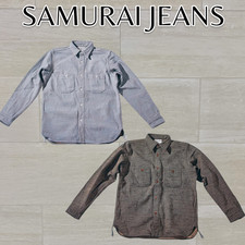 SAMURAI JEANS SMN25-01 Plain Flannel Shirt Made in Japan