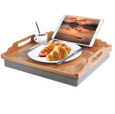 Lap Desk with Cushion,Wooden Bed Tray Table for Eating,Lap Tray in Recliner,B...