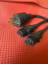 Bitmain Antminer NEMA L6-20P Splitter 2 C13 HD Locking Power Cord 250V 15Amps