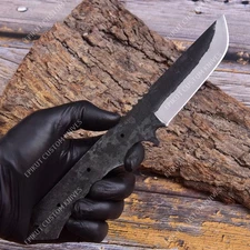 10'' 1095 High Carbon Steel Knife Blank Blade DIY Bushcraft Hunting Knife Making