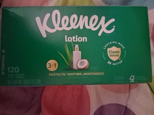 Kleenex Soothing Lotion 3-Ply Tissues with Coconut Oil—120 Count, Fragrance-Free