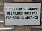 VINTAGE 1942 SAILOR PORCELAIN SIGN OLD HOTEL VIRGINIA BEACH STREET GIRLS BROTHEL