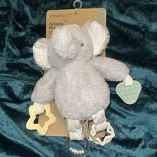 NWT Dream Gro DreamGro Activity Buddy Grey Elephant Rattle 12” Plush