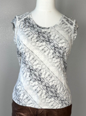 Rose Olive Womens Shirt Size S Tie Dye Soft Cap Sleeves