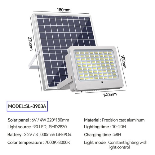 Outdoor Solar Flood Light Street Security Wall Dusk to Dawn Remote Control Timer - Picture 13 of 16