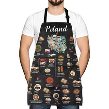 Poland Country Map Europe Cuisine Lover Kitchen Apron Polish Food Cooking