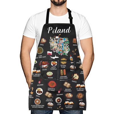 Poland Country Map Europe Cuisine Lover Kitchen Apron Polish Food Cooking